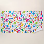 Buntes Neondrogen-Muster Strandtuch (Vorderseite)