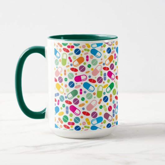 Buntes Neondrogen-Muster Tasse (Links)