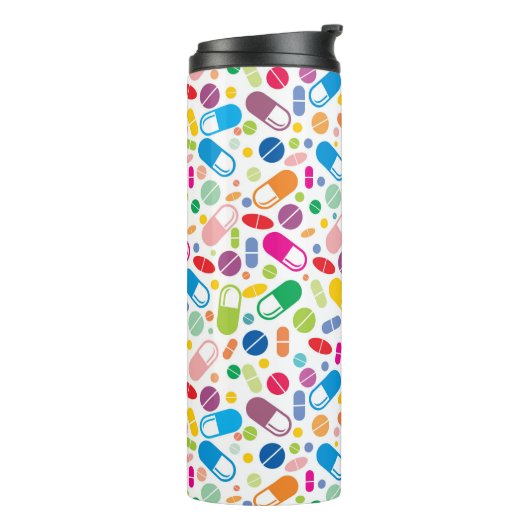 Buntes Neondrogen-Muster Thermosbecher (Nach links gedreht)