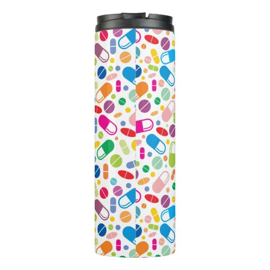 Buntes Neondrogen-Muster Thermosbecher (Rückseite)