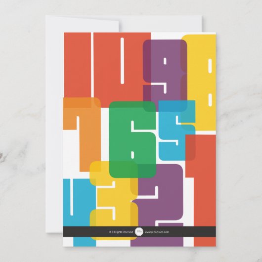 Buntes neues Jahr Einladung (Rückseite)