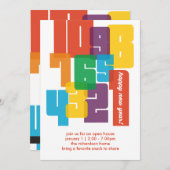 Buntes neues Jahr Einladung (Vorne/Hinten)