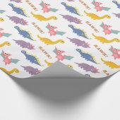 Buntes niedliches Dinosaurier-Muster für Kinder Geschenkpapier (Ecke)