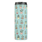 Buntes niedliches Kaktus-in der Hand gezeichnetes Thermosbecher (Rückseite)