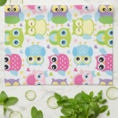 Buntes niedliches Muster der kleinen Eulen Handtuch (Gefaltet)