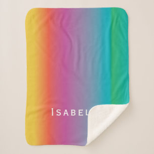 Buntes niedliches Regenbogen-Steigung Ombre Sherpadecke