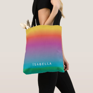 Buntes niedliches Regenbogen-Steigung Ombre Tasche
