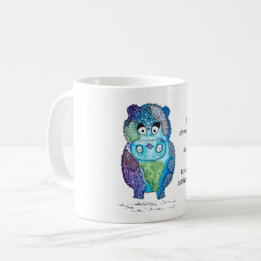 Buntes Nilpferd Kaffeetasse (Vorderseite Links)