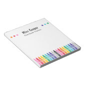 Buntes Notizbuch mit Lehrer-Berufstitel zur Lehrer Notizblock (angewinkelt)