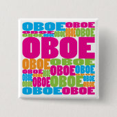 Buntes Oboe Button (Vorderseite)
