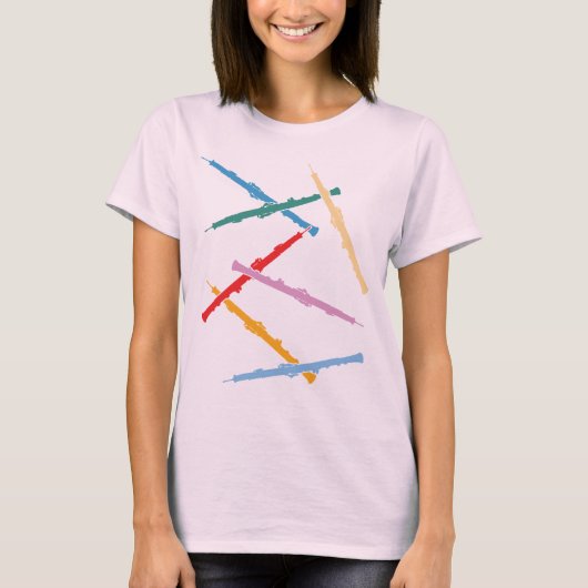 Buntes Oboes T-Shirt (Vorderseite)