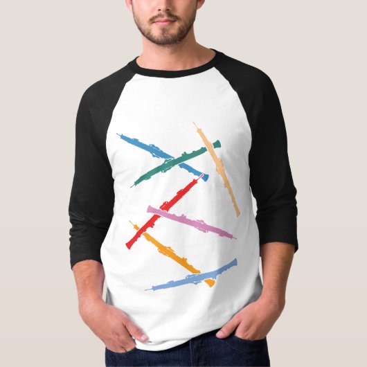 Buntes Oboes T-Shirt (Vorderseite)