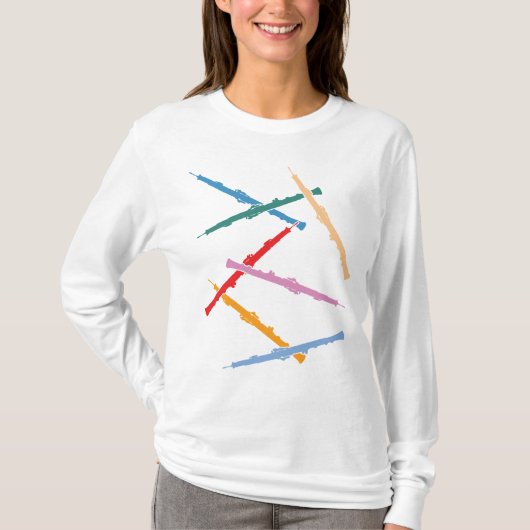 Buntes Oboes T-Shirt (Vorderseite)