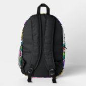 Buntes Obst- und Gemüsemuster  Bedruckter Rucksack (Rückseite)