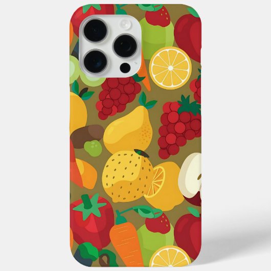 Buntes Obst- und Gemüsemuster-Handyhülle Case-Mate iPhone Hülle (Rückseite)