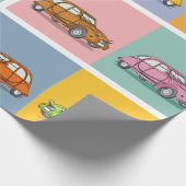 Buntes Oldtimer 2cv Ente Muster Geschenkpapier (Ecke)