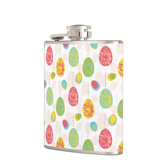 Buntes Osterei-Muster Flachmann (Links)