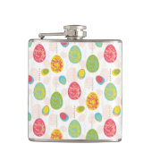 Buntes Osterei-Muster Flachmann (Vorderseite)