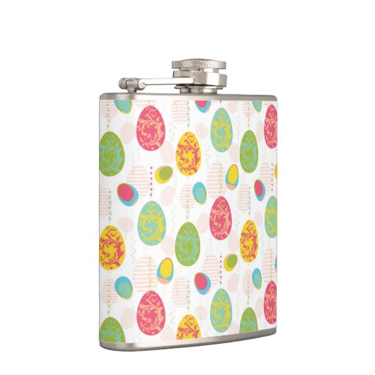 Buntes Osterei-Muster Flachmann (Rechts)