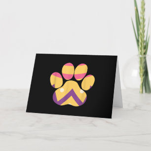 Buntes Osterei-Ostern Pfote Lustiger Hund Katzenli Feiertagskarte