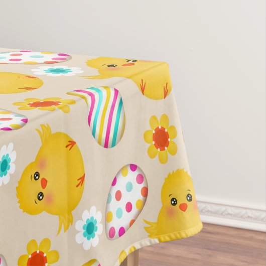 Buntes Osterei-und Küken-Muster Tischdecke (Beispiel)