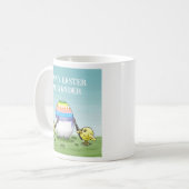 Buntes Osterei wird von den Küken bemalt Kaffeetasse (Vorderseite Links)