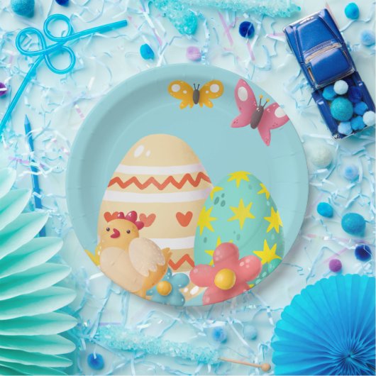 Buntes Ostereier Pappteller (Party)