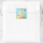 Buntes Ostereier Quadratischer Aufkleber (Tasche)