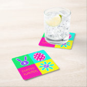 Buntes Ostern Rechteckiger Pappuntersetzer (Vor Ort)