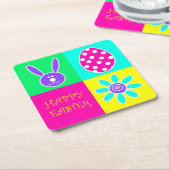 Buntes Ostern Rechteckiger Pappuntersetzer (angewinkelt)