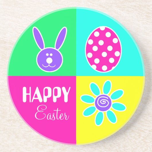 Buntes Ostern Sandstein Untersetzer (Vorne)