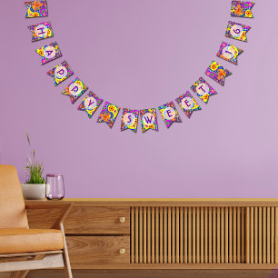 Buntes Paisley glückliches 16. Geburtstag Wimpelkette