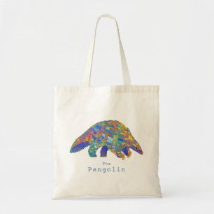 Buntes Pangolin gefährdetes Tier Rechte Kunst Tragetasche