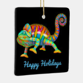 Buntes Panther-Chamäleon Keramikornament (Rechts)