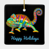 Buntes Panther-Chamäleon Keramikornament (Rückseite)