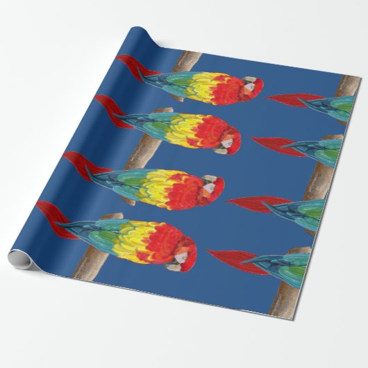 Buntes Papageien-Packpapier Geschenkpapier (Ungerollt)