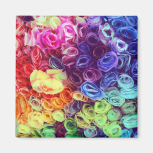 Buntes PapierBlumen-Foto Magnet