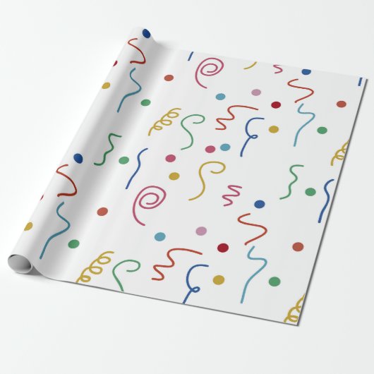 Buntes Party-Konfetti-Muster Geschenkpapier (Ungerollt)