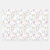 Buntes Party-Konfetti-Muster Geschenkpapier Set (Vorderseite)