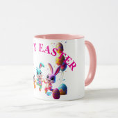 Buntes Party zum Tanzen Osterbrunnes Tasse (VorderseiteRechts)