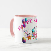 Buntes Party zum Tanzen Osterbrunnes Tasse (Vorderseite Links)