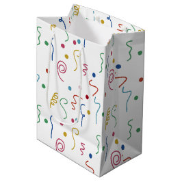 Buntes Partybuntkonfetti-Muster Mittlere Geschenktüte