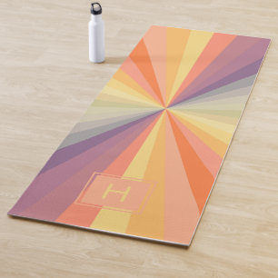 Buntes Pastell-Regenbogen-Monogramm Yogamatte