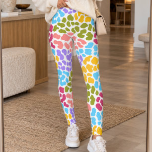 Buntes Pastell-Tierdruck-Muster Leggings