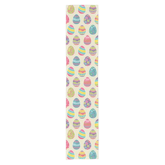 Buntes PastellOSTEREI-niedliches Muster Kurzer Tischläufer (Vorderseite)