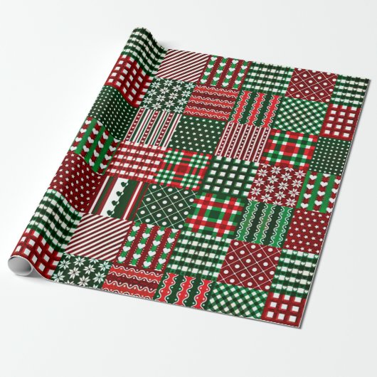 buntes Patchwork Geschenkpapier (Ungerollt)