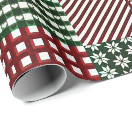 buntes Patchwork Geschenkpapier (Rolleneckpunkt)
