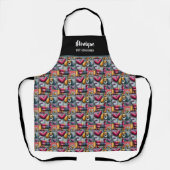 Buntes Patchwork-Hundemuster Haustier-Pfleger Schürze (Vorderseite)