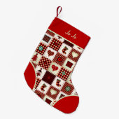 buntes Patchwork Kleiner Weihnachtsstrumpf (Vorderansicht (hängend))