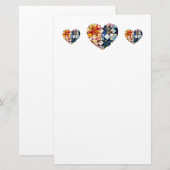 Buntes Patchwork-Steppdecken-Herz Briefpapier (Vorne/Hinten)